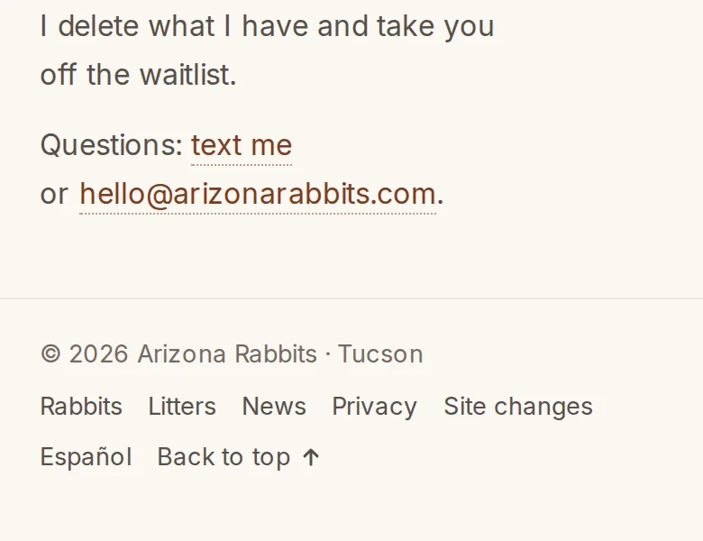 After: the same footer, with Site changes after Privacy.